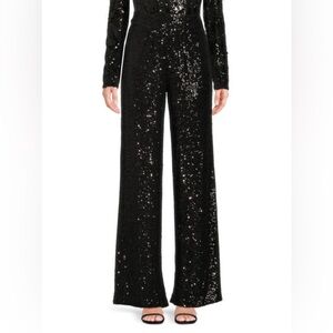 NWT Ramy Brook Black Sequin Wide Leg Pants